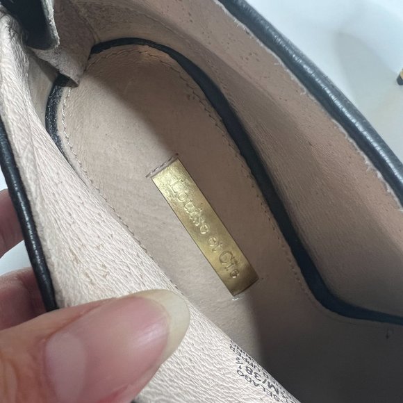 Louise et‎ Cie Black Gold Trim Leather Peep Toe Booties 8.5 - Picture 8 of 13